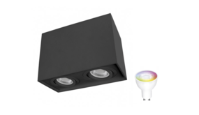 Spectrum WiFi LED plafondspot dubbel kantelbaar - Cube Zwart - Bediening via de app