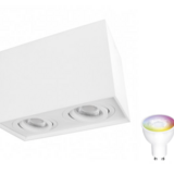 Spectrum voor de installateur WiFi LED plafondspot dubbel kantelbaar - Cube Wit - Bediening via de app