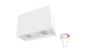 Spectrum WiFi LED plafondspot dubbel kantelbaar - Cube Wit - Bediening via de app