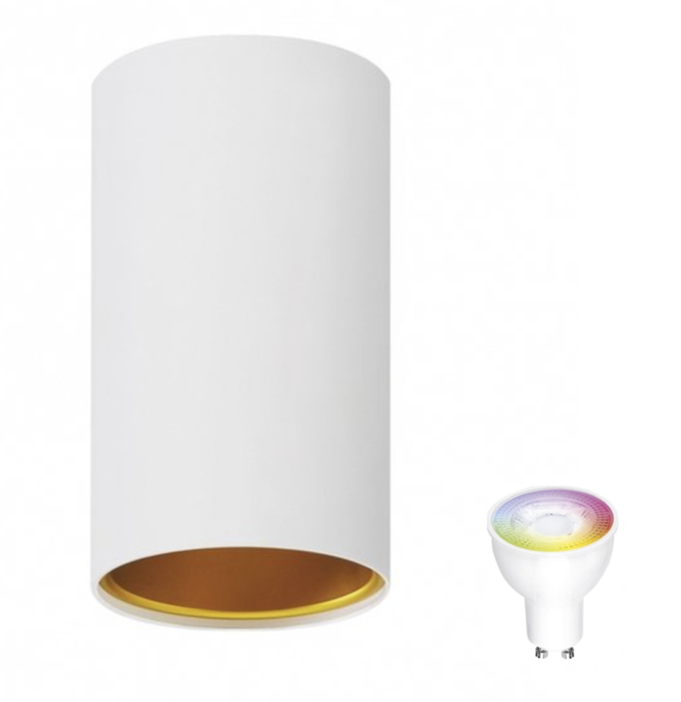 Spectrum WiFi LED plafondspot Chloe - Mat wit goud - Bediening via de app