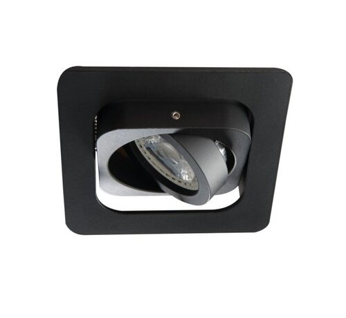 LED GU10 inbouwspot zwart - Dubbelvoudig kantelbaar - Zaagtmaat 80x80 mm
