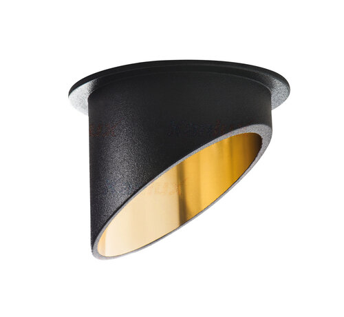 LED GU10 inbouwspot zwart-goud rond - Enkelvoudig voor 1 LED GU10 spot