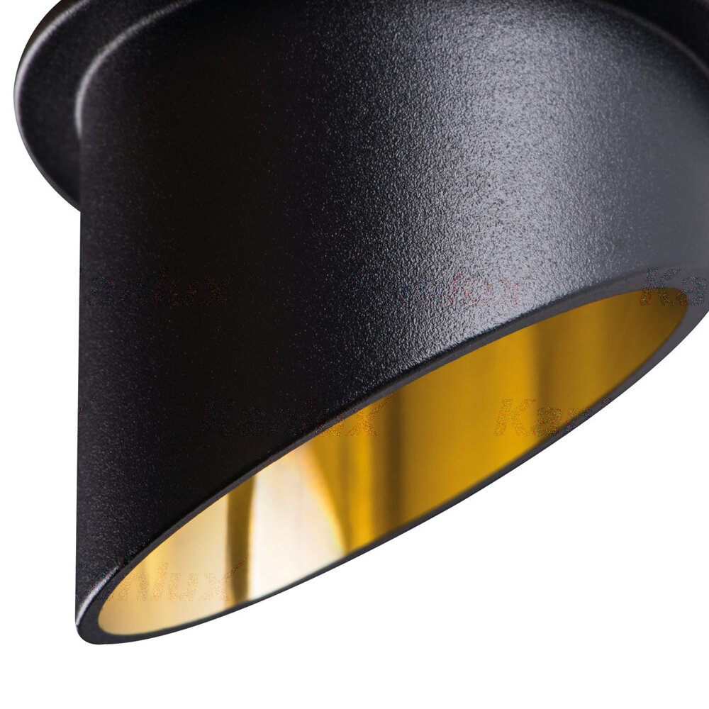 Kanlux LED GU10 inbouwspot zwart-goud rond - Enkelvoudig voor 1 LED GU10 spot