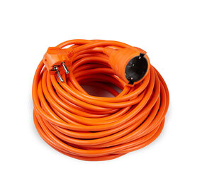 Technik Verlengsnoer 20 meter - H05VV-F3G1,5 geaard - Oranje