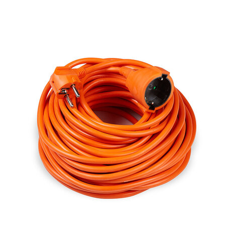 Technik Verlengsnoer 20 meter - H05VV-F3G1,5 geaard - Oranje Technik Verlengsnoer 20 meter - H05VV-F3G1,5 geaard - Oranje
