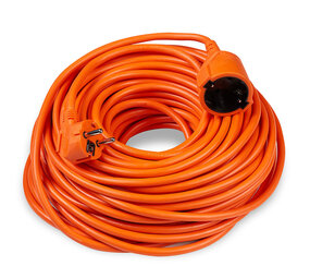 Technik Verlengsnoer 30 meter - H05VV-F3G1,5 geaard - Oranje