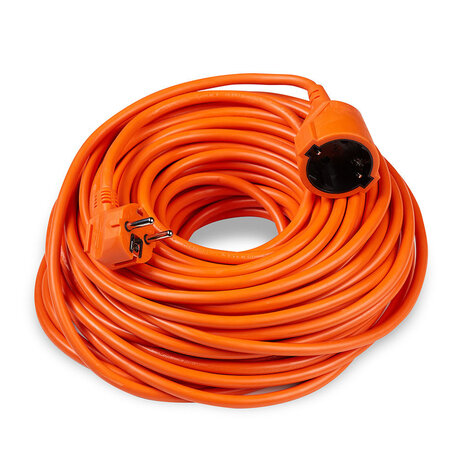 Technik Verlengsnoer 30 meter - H05VV-F3G1,5 geaard - Oranje
