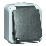 Enkel stopcontact voor buiten IP 44 - SWD wcd RA grijs Enkel stopcontact voor buiten IP 44 - SWD wcd RA grijs