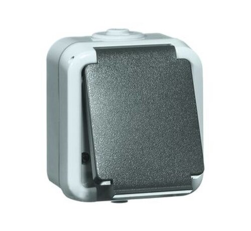 Enkel stopcontact voor buiten IP 44 - SWD wcd RA grijs