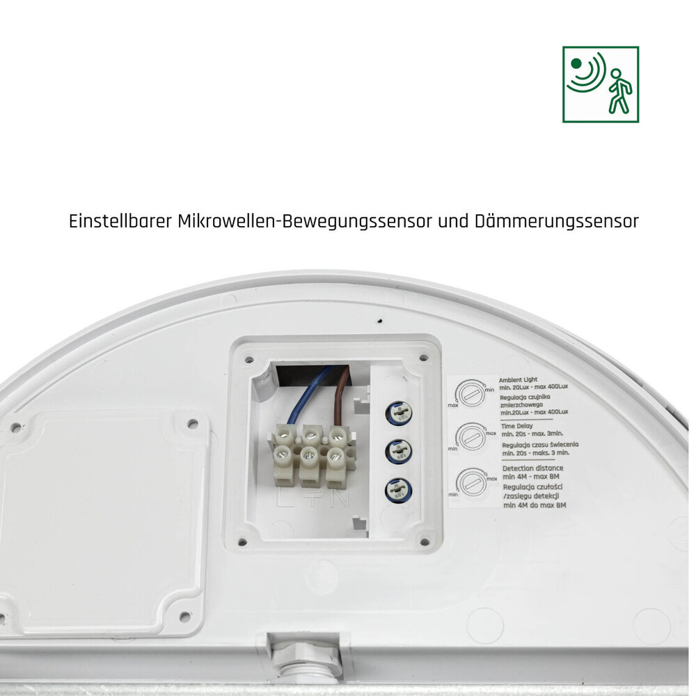 Spectrum Plafondlamp LED met sensor - IP65 Waterdicht - 30W vervangt 270W - Helder wit licht 4000K Spectrum Plafondlamp LED met sensor - IP65 Waterdicht - 30W vervangt 270W - Helder wit licht 4000K