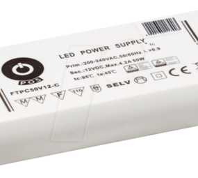 LED voedingsadapter - 12V 50W 4.2A - IP67 Waterdicht