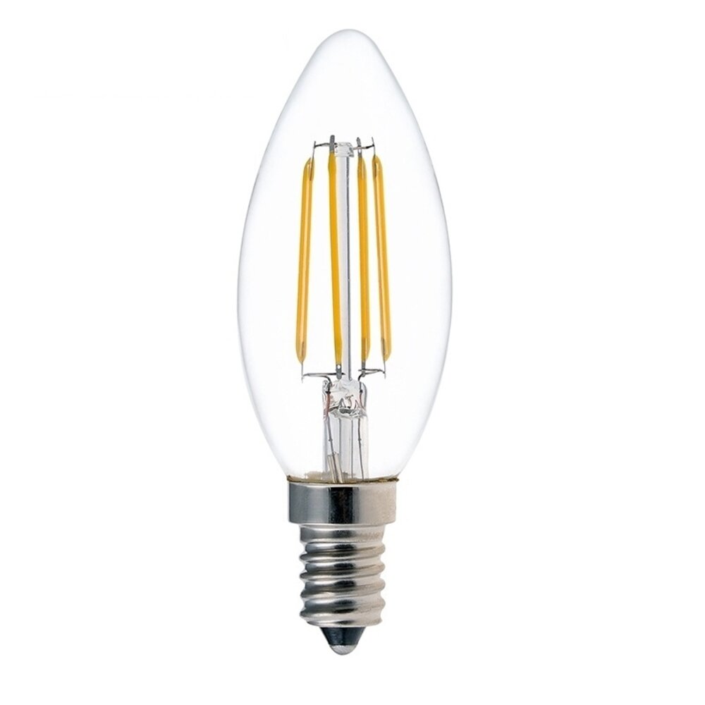 LED Filament lamp dimbaar - E14 C37 - 5W vervangt 40W -  2700K warm wit licht LED Filament lamp dimbaar - E14 C37 - 5W vervangt 40W -  2700K warm wit licht