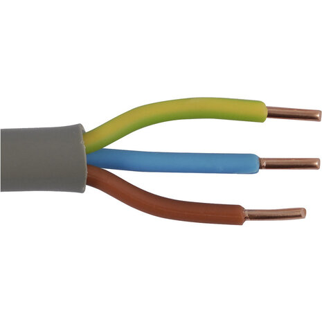 Buitenkabel XMvK - 3x 1.5mm2 met grijze mantel rond - per meter