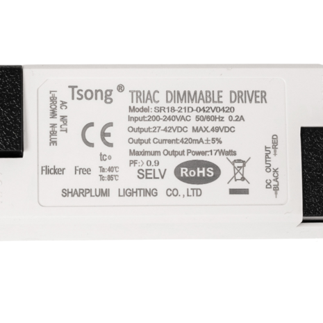 LCB LED LED Driver Dimbaar - Triac / fase aansnijding | 420mA - Geschikt voor 17W LED Paneel - Incl. Male connector LCB LED LED Driver Dimbaar - Triac / fase aansnijding | 420mA - Geschikt voor 17W LED Paneel - Incl. Male connector