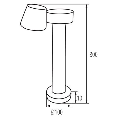 Kanlux LED Buitenlamp / Tuinlamp staand - IP54 - 7.5W  - 4000K helder wit licht - Verstelbaar - 80cm hoog