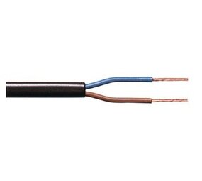Aigostar Aansluitsnoer - per meter - 2x 0.75 mm2 met zwarte mantel plat - H03VVH2-F