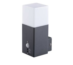 Kanlux LED Wandlamp buiten VADRA incl. Bewegingssensor - 1x E27 aansluiting - Antraciet