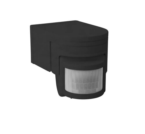 Bewegingssensor opbouw 160¡ - IP44 - PIR infrarood bewegingsmelder - 230V max. 1200W - Zwart