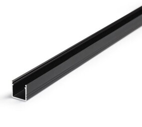 LCB LED Europe  U-profiel - Diep - Aluminium Mat zwart | 1 Meter - Binnenmaat 1000 x 12 x 16MM - Buitenmaat 1000 x 16 x 16MM