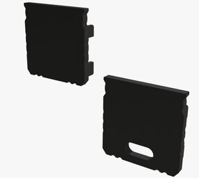 LCB LED Europe  Alu Profiel Diep Zwart - Toehebehoren | Afdekkap Zwart - Beginstuk en Eindkap - Alu Profiel model Diep