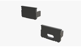 LCB LED Europe  Alu Profiel Plat Zwart - Toebehoren | Afdekkap Zwart - Beginstuk en Eindkap - Alu Profiel model Plat