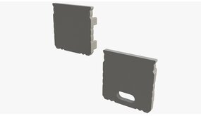 LCB LED Europe  Alu Profiel Diep - Toehebehoren | Afdekkap Grijs -  Beginstuk en Eindkap - Alu Profiel model Diep