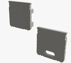 LCB LED Europe  Alu Profiel Diep - Toehebehoren | Afdekkap Grijs -  Beginstuk en Eindkap - Alu Profiel model Diep