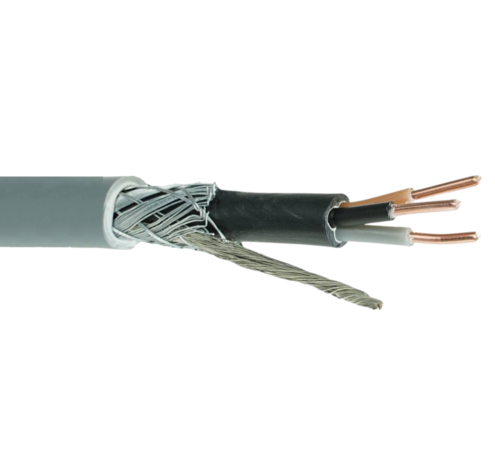 Grondkabel XMvK-AS - 3x 2.5mm2 met grijze mantel rond - per meter