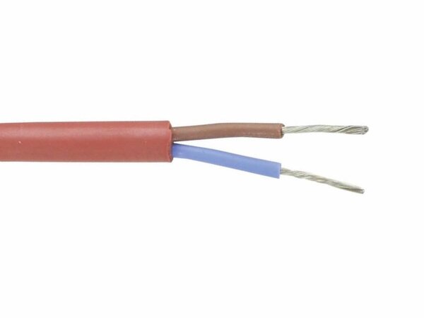 Siliconenkabel aansluitsnoer brandwerend 2x1.5mm_ met ronde mantel rond - per meter