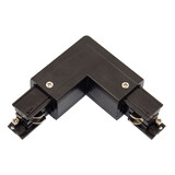 Spectrum voor de installateur: Betaalbare kwaliteit en veelzijdige LED-oplossingen 3-Fase Spanningsrail toebehoren | L stuk - Hoek verbinding - Rechts voeding Connetor - 3 phase - Zwart