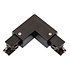 3-Fase Spanningsrail toebehoren | L stuk - Hoek verbinding - Rechts voeding Connetor - 3 phase - Zwart