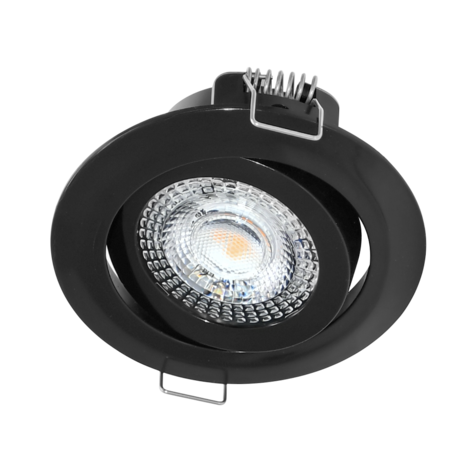 LED inbouwspot dimbaar zwart - 5W vervangt 45W - 3000K warm wit licht - Zaagmaat 74mm LED inbouwspot dimbaar zwart - 5W vervangt 45W - 3000K warm wit licht - Zaagmaat 74mm