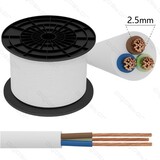 Aigostar Aansluitsnoer - per meter- 3x 2.5mm2 met witte mantel plat - H03VVH2-F 3G2.5 Aigostar Aansluitsnoer - per meter- 3x 2.5mm2 met witte mantel plat - H03VVH2-F 3G2.5