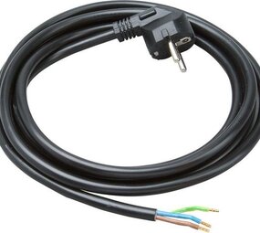 Aansluitsnoer hoekstekker - 4 meter - H03VV-F 3G0,75 - Zwart