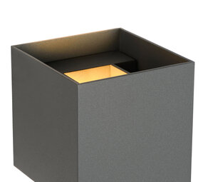 Lucide LED Wandlamp XIO Grijs - 4W dimbaar - 2700K warm wit licht