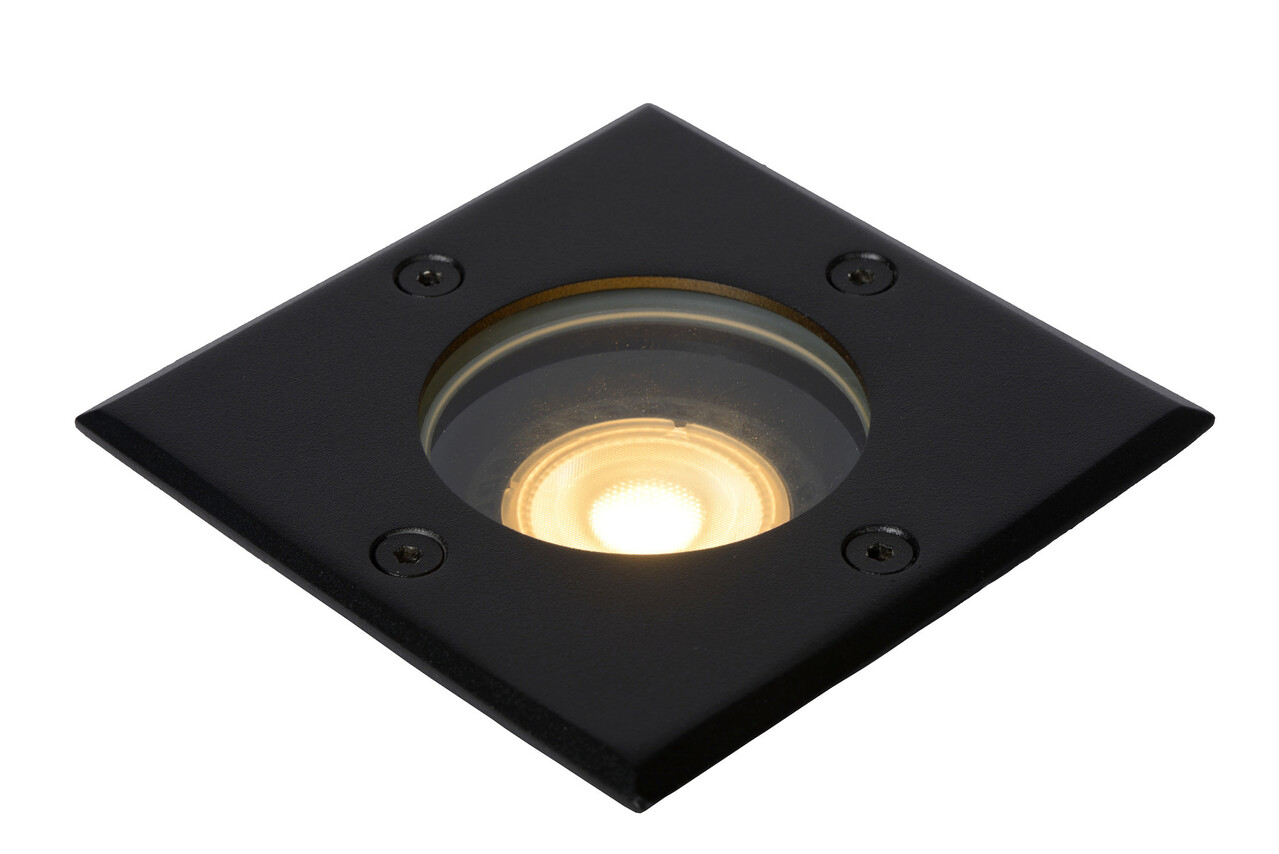 Lucide LED Grondspot zwart vierkant BILTIN - 1x GU10 fitting - IP67 Lucide LED Grondspot zwart vierkant BILTIN - 1x GU10 fitting - IP67