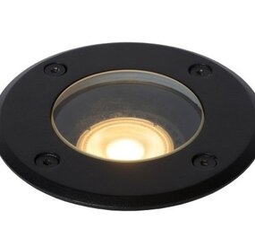Lucide LED Grondspot zwart rond BILTIN - 1x GU10 fitting - IP67