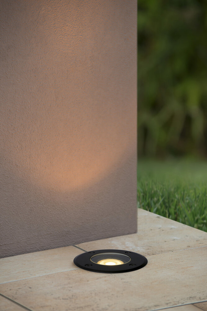 Lucide LED Grondspot zwart rond BILTIN - 1x GU10 fitting - IP67 Lucide LED Grondspot zwart rond BILTIN - 1x GU10 fitting - IP67