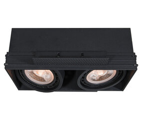 Lucide LED Inbouwspot TRIMLESS - 2*GU10 AR111 - excl. LED spot - Zwart