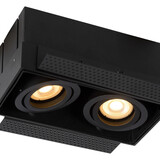 Lucide LED inbouwspot zwart TRIMLESS - 2x GU10 fitting - zwart - 230V max. 2x 50W