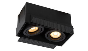 Lucide LED inbouwspot zwart TRIMLESS - 2x GU10 fitting - zwart - 230V max. 2x 50W
