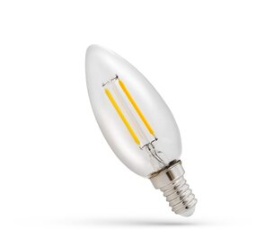 Spectrum voor de installateur LED Filament lamp E14 - C35 - 1W vervangt 10W - 3000K warm wit licht
