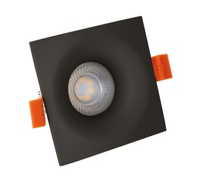 Spectrum voor de installateur LED GU10 inbouwspot vierkant zwart - zaagmaat 74mm  -  incl. GU10 fitting met montagebeugel