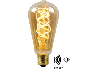 Lucide LED FIlament lamp TWILIGHT met schemersensor - E27 ST64 4W 2200K