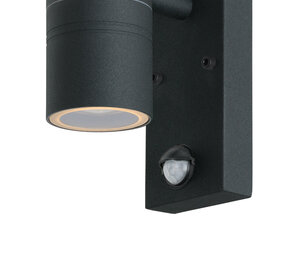 Lucide LED Wandlamp ARNE zwart - 5W 2700K  - incl. bewegingssensor
