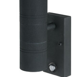 Lucide LED Wandlamp ARNE zwart - 2x5W 2700K  - incl. bewegingssensor