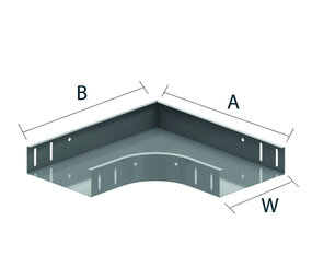 Kabelbaan bocht stuk 90 graden - Schroefbaar - geschikt voor 150mm x 60MM Kabelbaan