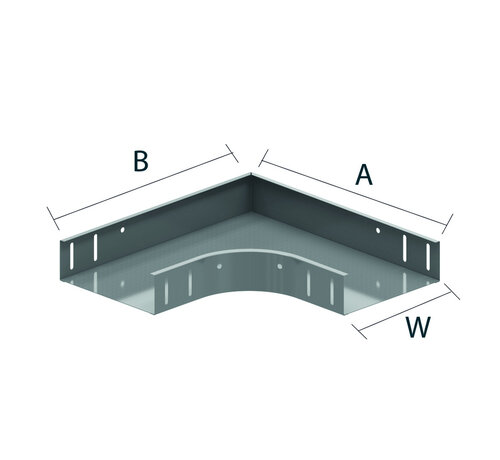 Kabelbaan bocht stuk 90 graden - Schroefbaar - geschikt voor 150mm x 60MM Kabelbaan