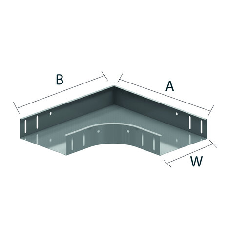 Kabelbaan bocht stuk 90 graden - Schroefbaar - geschikt voor 150mm x 60MM Kabelbaan Kabelbaan bocht stuk 90 graden - Schroefbaar - geschikt voor 150mm x 60MM Kabelbaan