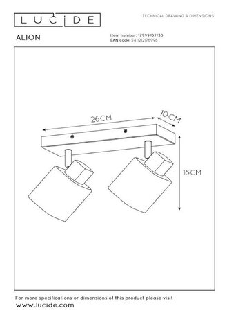 Lucide LED E14 Plafondspot ALION zwart - Dubbelvoudig voor 2 LED E14 spots Lucide LED E14 Plafondspot ALION zwart - Dubbelvoudig voor 2 LED E14 spots